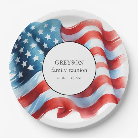 Patriottische Verenigde Staten 4 juli Tafel Decora Papieren Bordje (Voorkant)