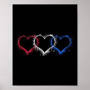 Patriottische Verenigde Staten Amerikaanse Harten Poster