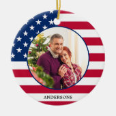 Patriottische Verenigde Staten Amerikaanse vlag Pe Keramisch Ornament (Voorkant)