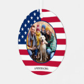 Patriottische Verenigde Staten Amerikaanse vlag Pe Metalen Ornament (Voorkant links)