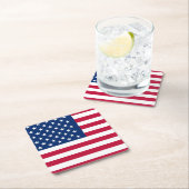 Patriottische Verenigde Staten Amerikaanse vlag Ro Kartonnen Onderzetters (Insitu)