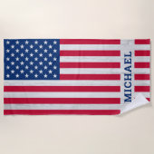 Patriottische Verenigde Staten Amerikaanse vlag - Strandlaken (Voorkant)