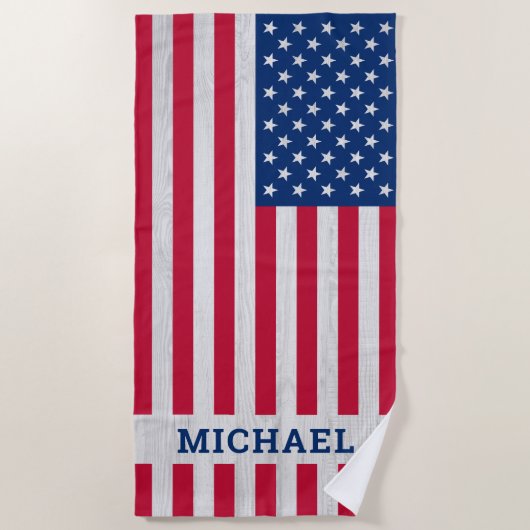 Patriottische Verenigde Staten Amerikaanse vlag -  Strandlaken (Voorkant)