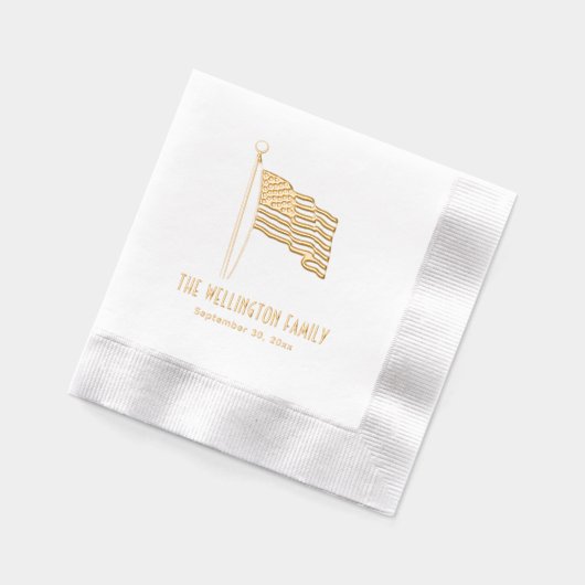 Patriottische Verenigde Staten Amerikaanse vlag zw Folie Servetten (Links)