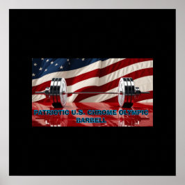 Patriottische Verenigde Staten Chrome Barbell Set Poster