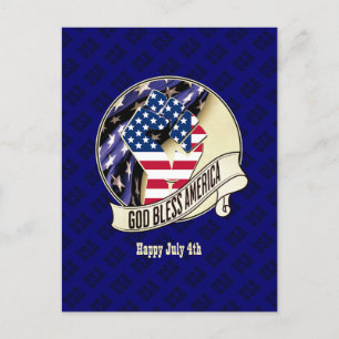 Patriottische Verenigde Staten God Bless America Briefkaart