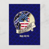 Patriottische Verenigde Staten God Bless America Briefkaart (Voorkant)