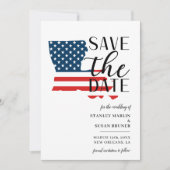 Patriottische Verenigde Staten Louisiana Destinati Save The Date (Voorkant)