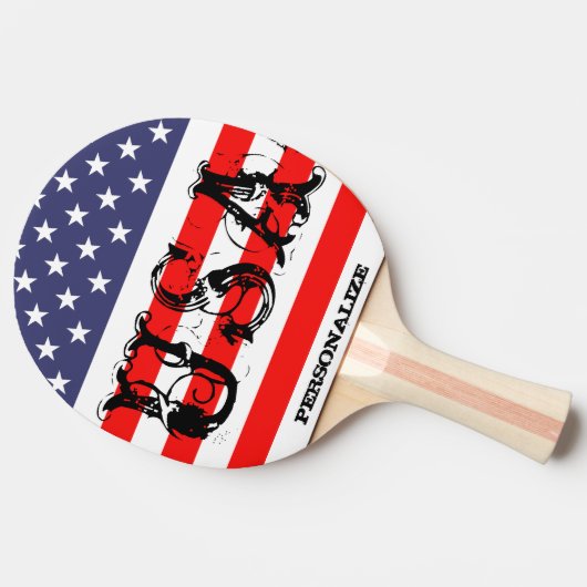 Patriottische Verenigde Staten pingpong paddle met Tafeltennisbatje (Zijkant)