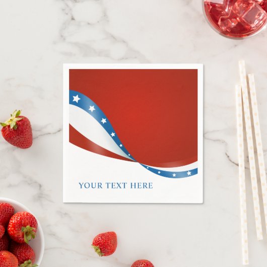 Patriottische Verenigde Staten Rood Wit en Blauw m Servet (Insitu)