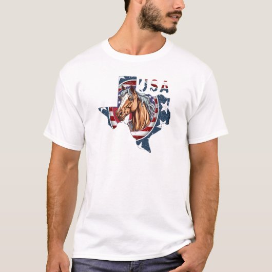 Patriottische Verenigde Staten Texas T-shirt (Voorkant)