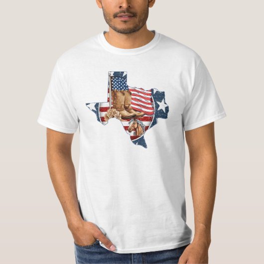 Patriottische Verenigde Staten Texas T-shirt (Voorkant)