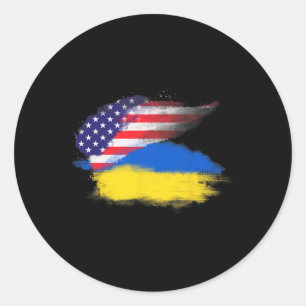 Patriottische Verenigde Staten Usa Oekraine Amerik Ronde Sticker