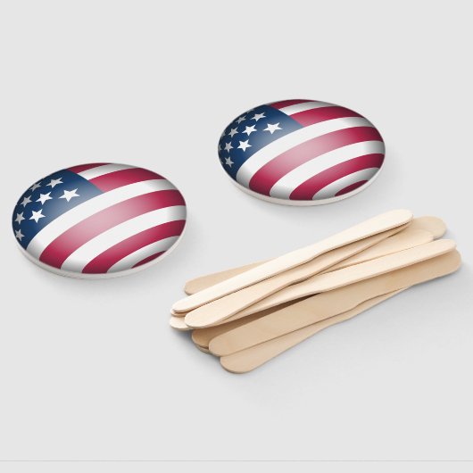 Patriottische Verenigde Staten van Amerika Vlag Fu Handwaaier (Niet-gemonteerd)