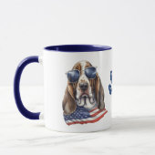 Patriottische Verenigde Staten Vlag Basset Hound D Mok (Links)