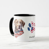 Patriottische Verenigde Staten Vlag Chocolade Labr Mok (Voorkant links)