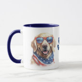 Patriottische Verenigde Staten Vlag Golden Retriev Mok (Links)
