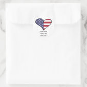 Patriottische Verenigde Staten Vlag Hart Custom Pa Ronde Sticker (Tas)
