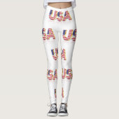 Patriottische Verenigde Staten Vlag Leggings (Voorkant)