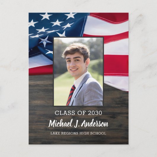 Patriottische Verenigde Staten Vlag Militair Afstu Uitnodiging Briefkaart (Voorkant)