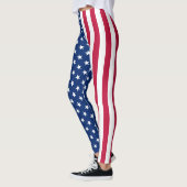 Patriottische Verenigde Staten vlag Rood-blauwe st Leggings (Links)