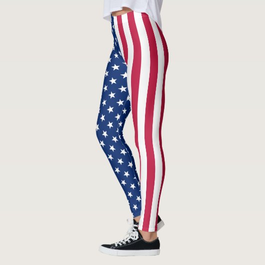 Patriottische Verenigde Staten vlag Rood-blauwe st Leggings (Links)
