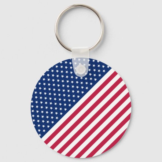 Patriottische Verenigde Staten vlag Rood-blauwe st Sleutelhanger (Voorkant)