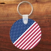 Patriottische Verenigde Staten vlag Rood-blauwe st Sleutelhanger (Voorkant)