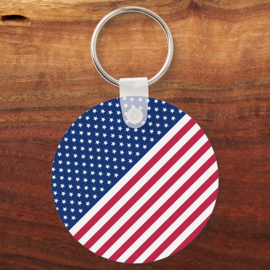Patriottische Verenigde Staten vlag Rood-blauwe st Sleutelhanger (Voorkant)