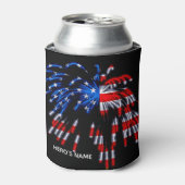 Patriottische Verenigde Staten Vlag Vuurwerk Rode  Blikjeskoeler (Blikje Voorkant)