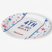 Patriottische verjaardag 4 juli Rode Blauwe Stars Papieren Bordje (Gekanteld)