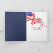 Patriottische Verjaardag Hond en Vuurwerk Kaart (Binnen)