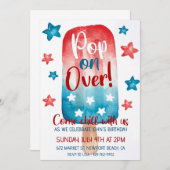 Patriottische verjaardag uitnodiging 4 juli Amerik (Voorkant / Achterkant)