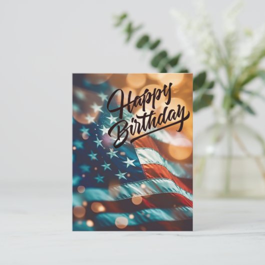 Patriottische verjaardagsansichtkaart briefkaart (Staand voorkant)