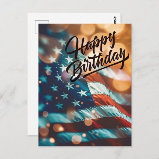 Patriottische verjaardagsansichtkaart briefkaart (Voorkant / Achterkant)