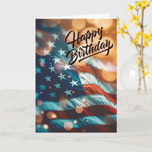 Patriottische verjaardagsansichtkaart kaart (Gele Bloem)