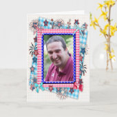 Patriottische verjaardagskaart met foto kaart (Gele Bloem)