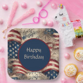 patriottische verjaardagspartij papieren bordje (Feest)