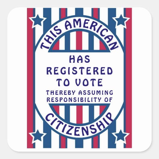 Patriottische Verkiezing Amerikaans Politiek Vierkante Sticker (Voorkant)