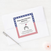 Patriottische Verkiezingsdag makelaar Dank u Gemee Vierkante Sticker (Envelop)