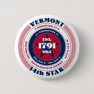 Patriottische Vermont Circle met State Details Ronde Button 5,7 Cm