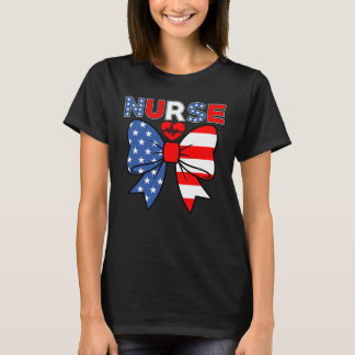Patriottische verpleegster 4 juli VS Rood Wit Blau T-shirt