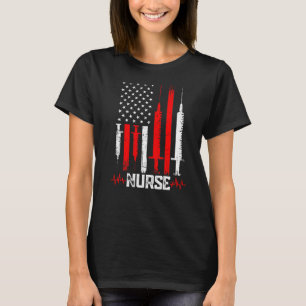 Patriottische Verpleegster Amerikaanse vlag Afstud T-shirt