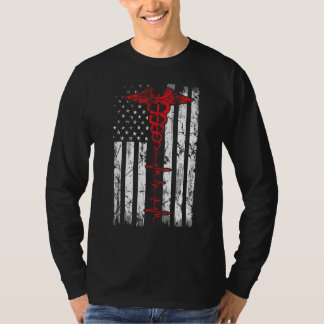 Patriottische Verpleegster Amerikaanse Vlag Geregi T-shirt