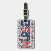Patriottische Verpleegster Bagage Label – USA Vlag (Voorkant verticaal)
