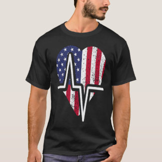 Patriottische verpleegster EMT RN Dag van de Arbei T-shirt