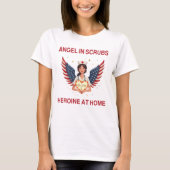 Patriottische Verpleegster Mama Angel – Ontwerp T-shirt (Voorkant)
