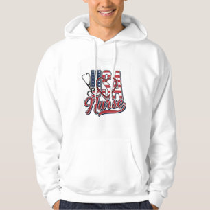 Patriottische Verpleegster USA Hart Stethoscoop Sh Hoodie
