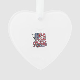 Patriottische Verpleegster USA Hart Stethoscoop Sh Ornament