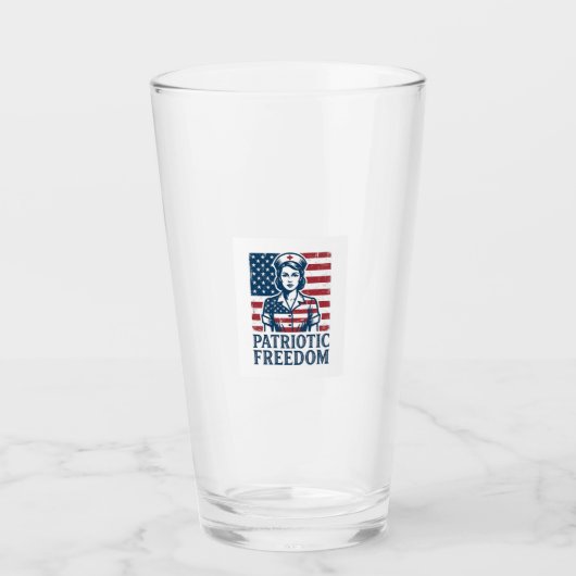 Patriottische Verpleegster Vector Grafische T-shir Glas (Voorkant)